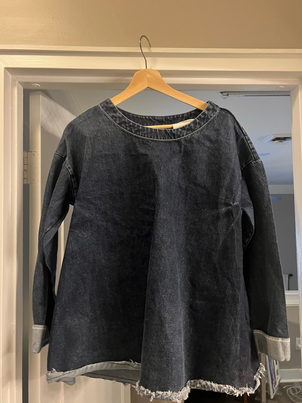 AVN Denim Top/ Long Sleeves Open Back